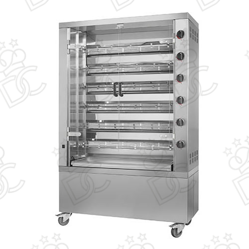 Electric countertop rotisserie COMPAT - 8 spits - up to 48 chickens - enhanced version
