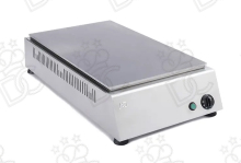 Professional countertop ribbed glass-ceramic fry top – with drip tray and energy regulator