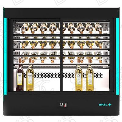 Refrigerated wine display case for 40 bottles - front and rear access