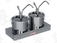 Distributeur manuel double pour sauces - capacité 4,5 L (x2)