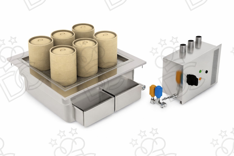 Cuiseur vapeur électrique Dim Sum - 6 postes GN 2/1 - capacité cuve 55 l - kW 14