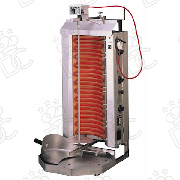 Gyros elettrico con 6 resistenze a 3 sezioni - carico carne 30 kg