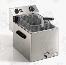 Countertop electric fryer - 10 litre capacity - with oil drain tap - three-phase