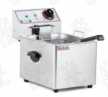 Induction electric fryer - 8 litre capacity - with oil drain tap