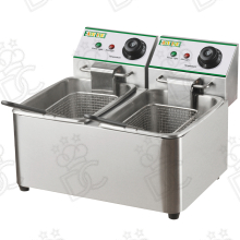 Countertop electric fryer - capacity 4+4 liters