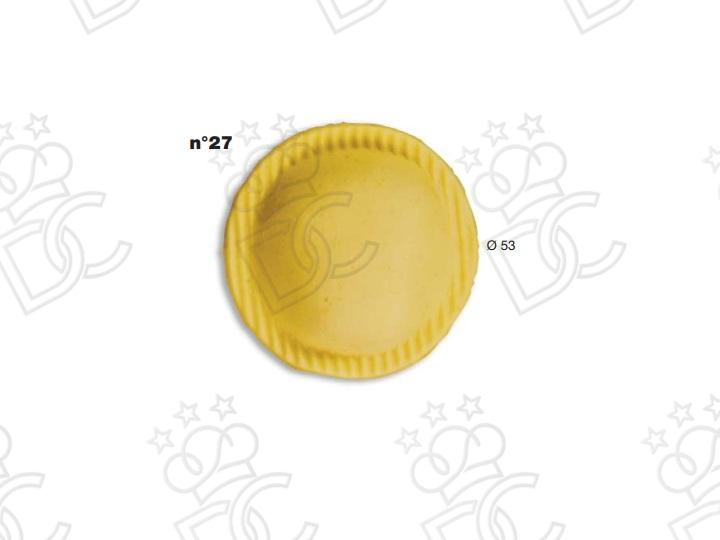 Stampo ravioli N° 27 - Dim. mm Ø53 -  Peso gr 16