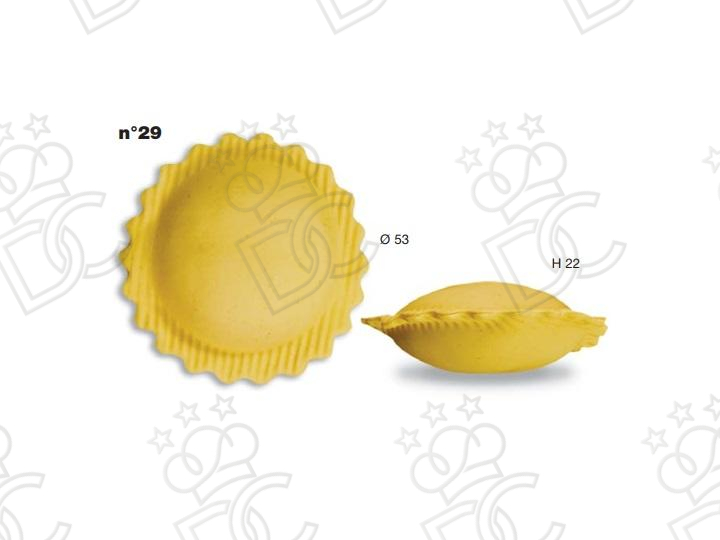 Stampo ravioli N° 29 - Dim. mm Ø53 - h22* -  Peso gr 23