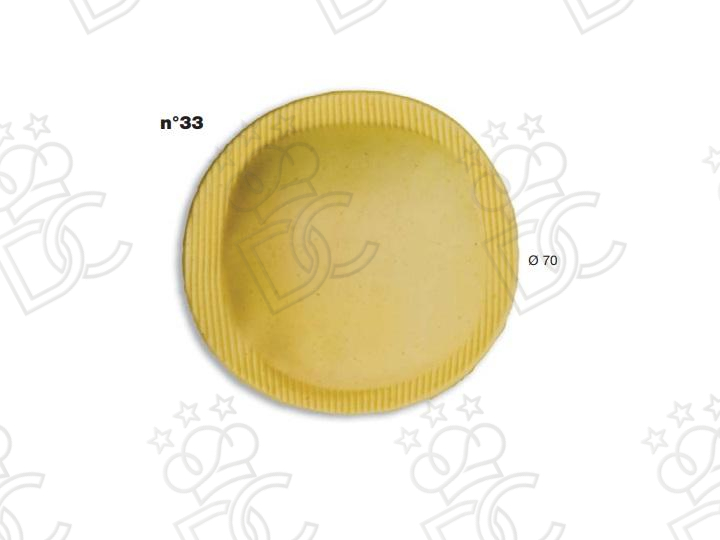 Stampo ravioli N° 33 - Dim. mm Ø70 -  Peso gr 20