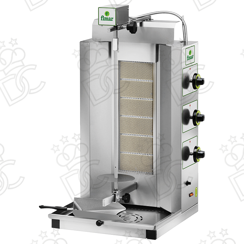 Gyros à gaz pour kebab capacité Kg. 10/30 - 6 brûleurs