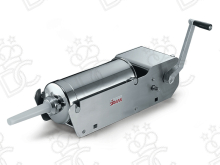 Manual horizontal sausage stuffer - 16 lt capacity - gear movement on 4 sealed bearings