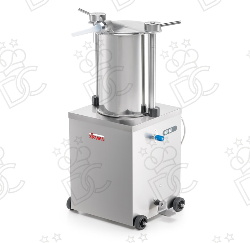 Vertical hydraulic sausage stuffer - 35 lt capacity - single phase