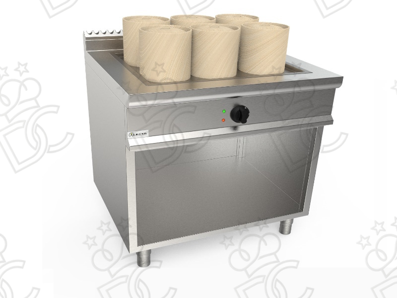 Dim Sum electric steamer - 6 NG stations 2/1- tank capacity 55 lt - kW 7