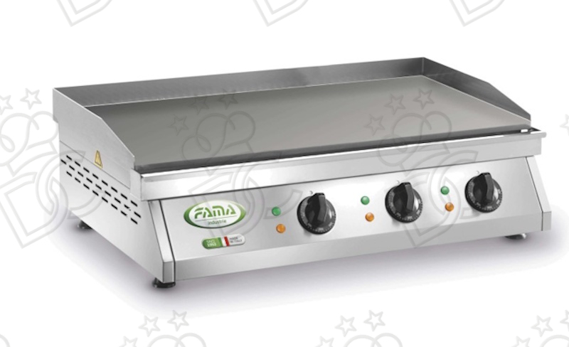 Fry-Top da tavolo maxi in acciaio - superficie liscia - cm 90x60