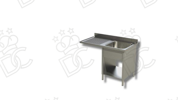 Lavatoio 1 vasca su fianchi + gocciolatoio sx e vano lavastoviglie