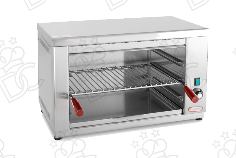 Electric salamander - front and through opening - grill 46x30 cm