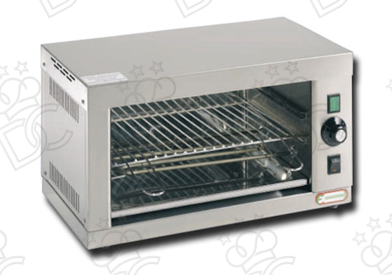 Small electric salamander - front or pass-through opening - grill 37x23 cm