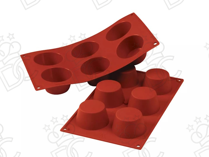 Moule en silicone alimentaire pour N°6 Muffins Moyens mm Ø69x35h