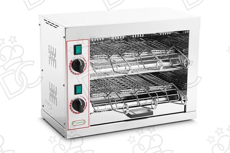 Toaster with 6 clamps, quartz thermal heating element