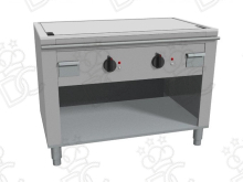 Teppanyaki elettrico con due zone di cottura - su vano aperto - profondità 70