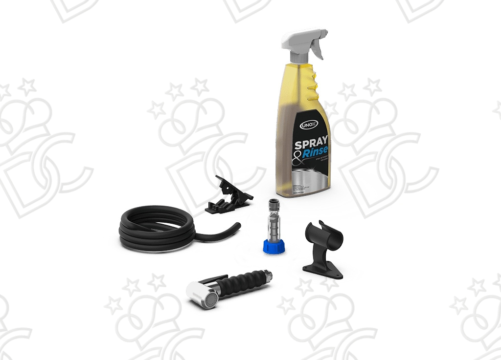 External manual shower with detergent
