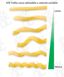 Ttrafila speciale N.474 per la produzione di pasta Busiata con Kit taglio incluso