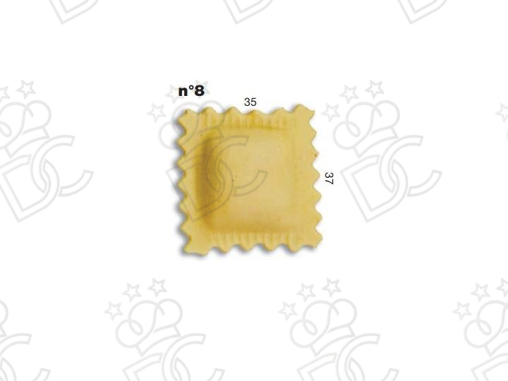 Stampo ravioli N° 8 - Dim. mm 35x37 -  Peso gr 5,5