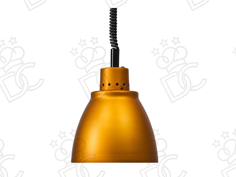 Infrared heating lamp in matte orange anodized aluminum - red light