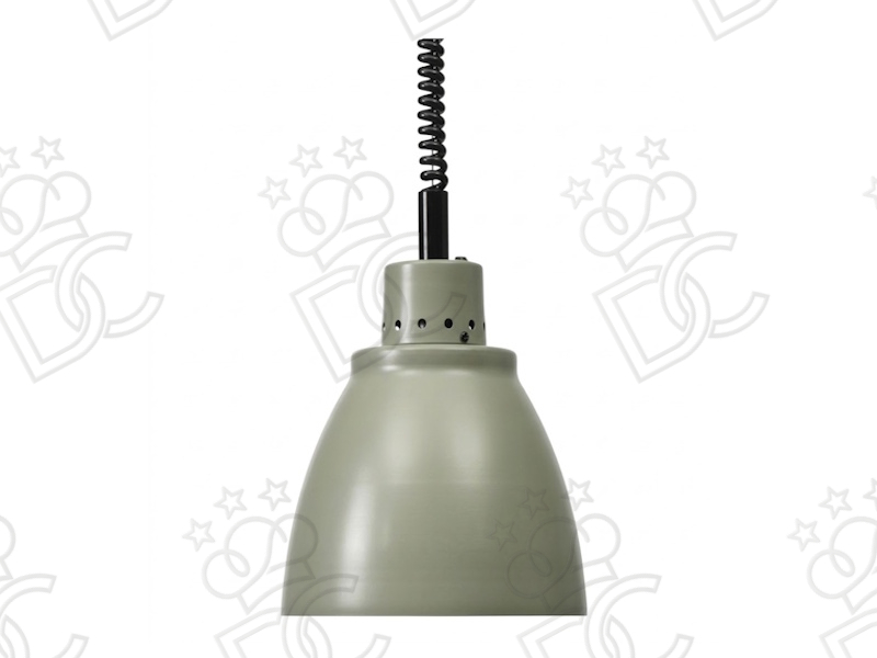 Infrared heating lamp in semi-gloss painted aluminum, cement gray - red light