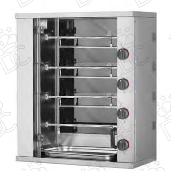 Girarrosto snack da appoggio elettrico - 4 spade - max 12 polli